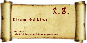 Klemm Bettina névjegykártya